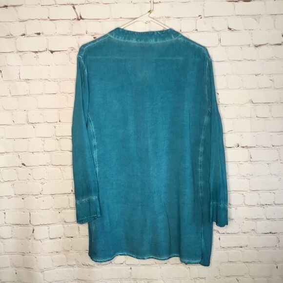 New Exclusively for Signals Women's Tunic Top Sz 1X‎ Blue Boho - Picture 8 of 8